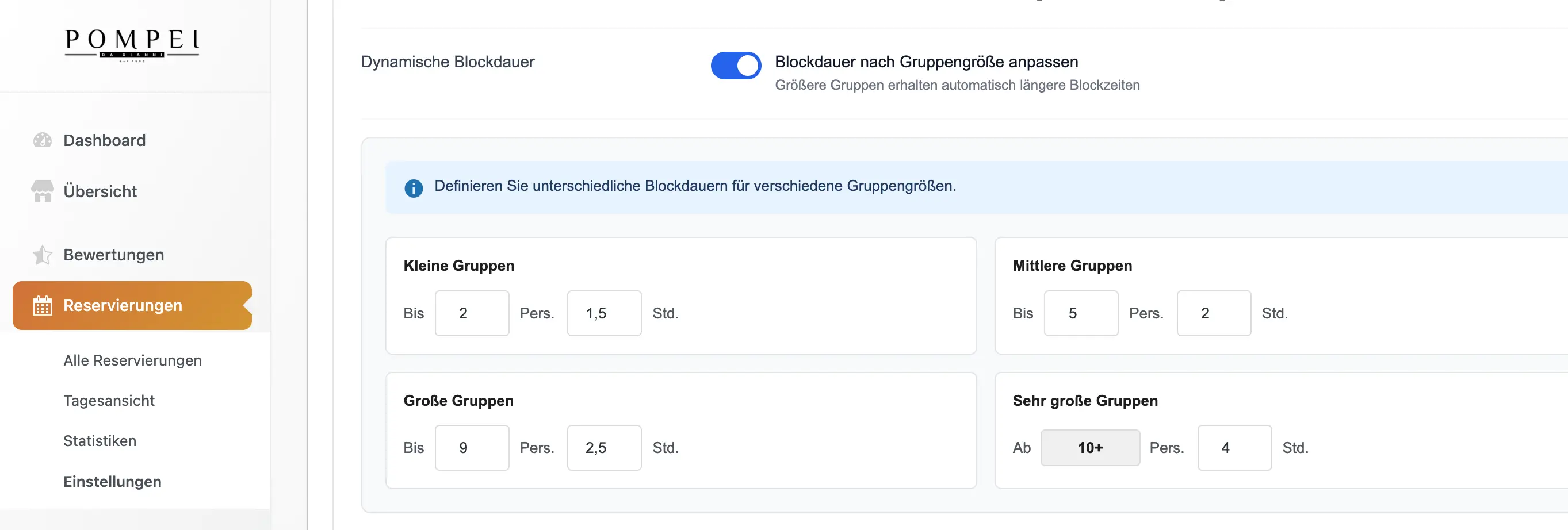 Vorschau Tischreservierung 2
