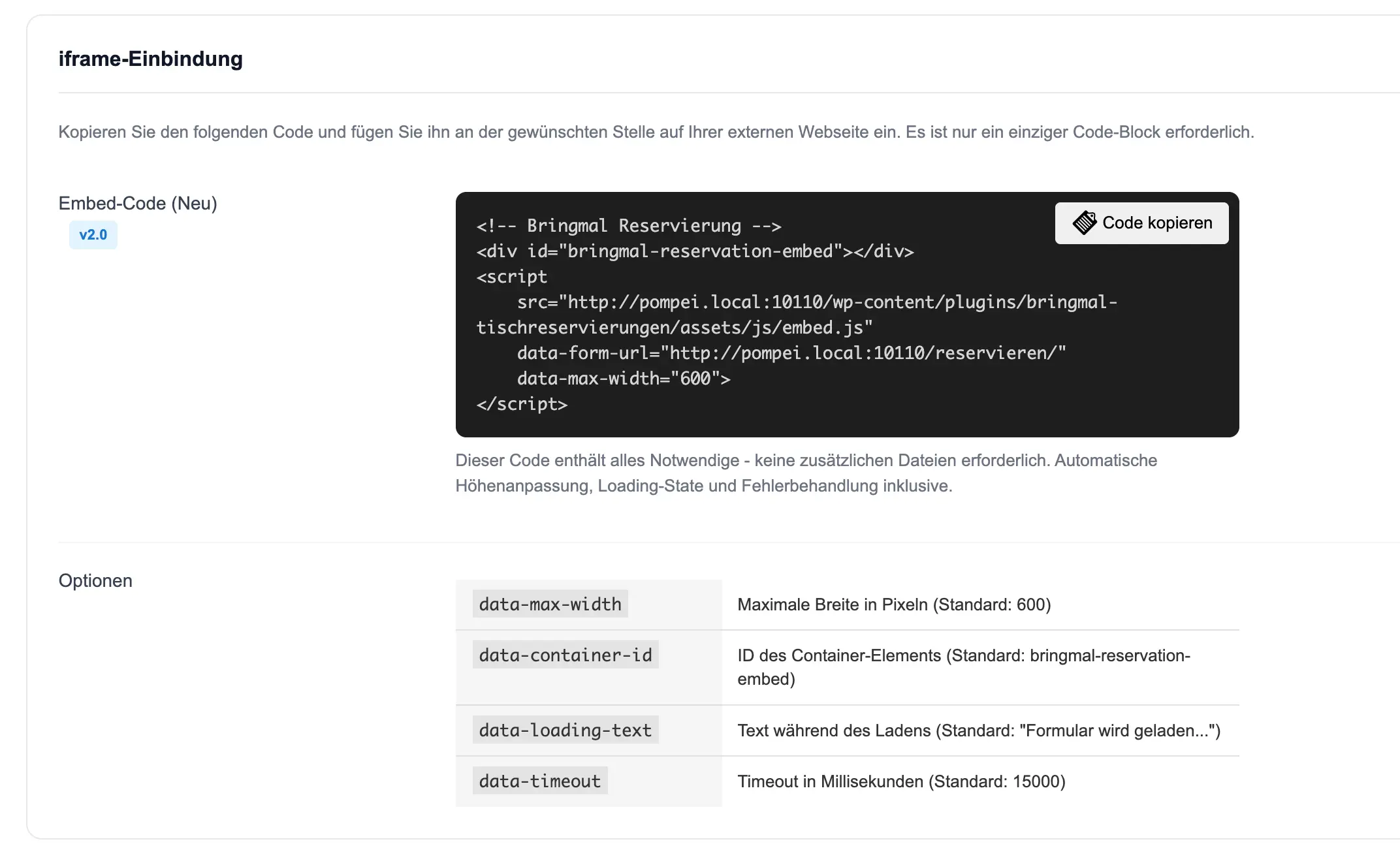 Vorschau Tischreservierung 2