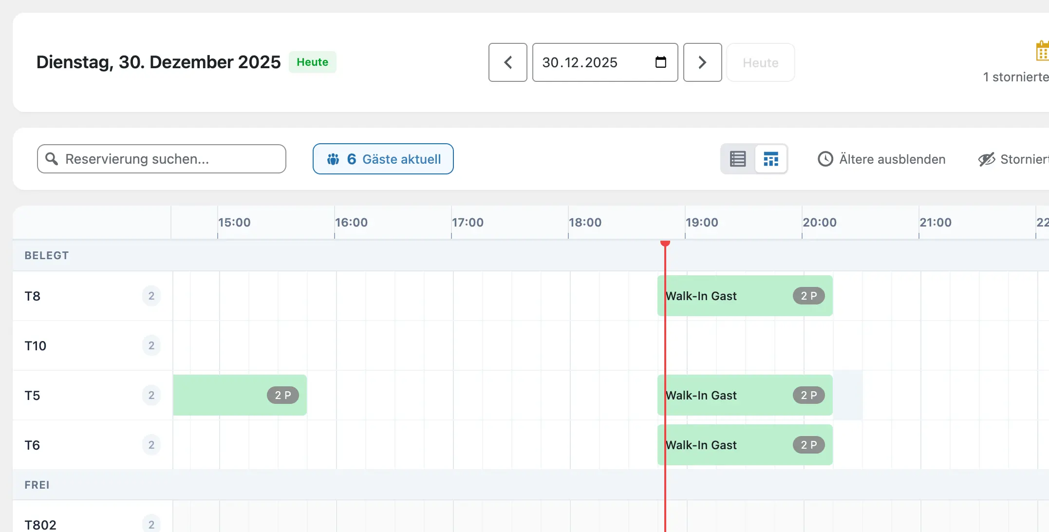 Vorschau Tischreservierung 2