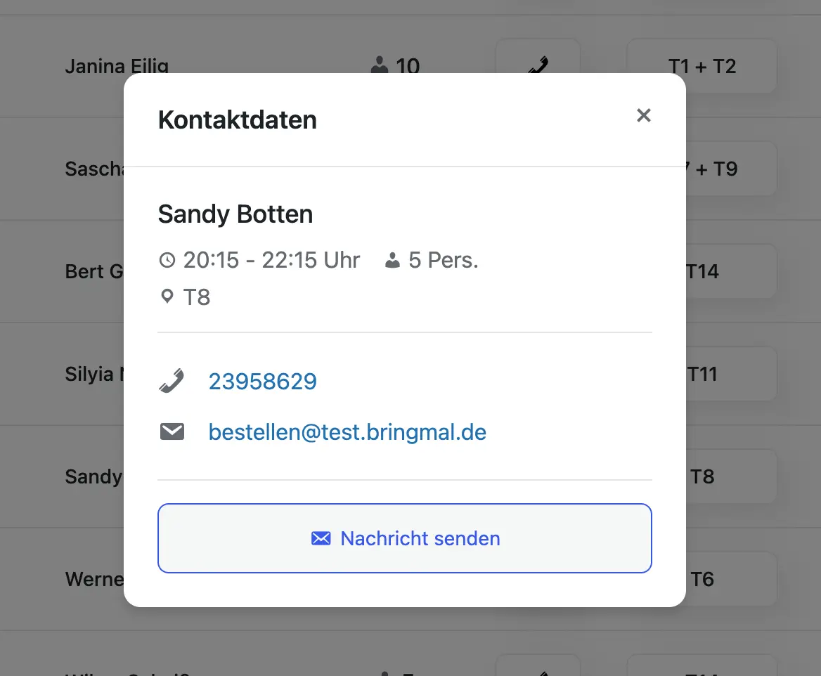 Vorschau Tischreservierung 2